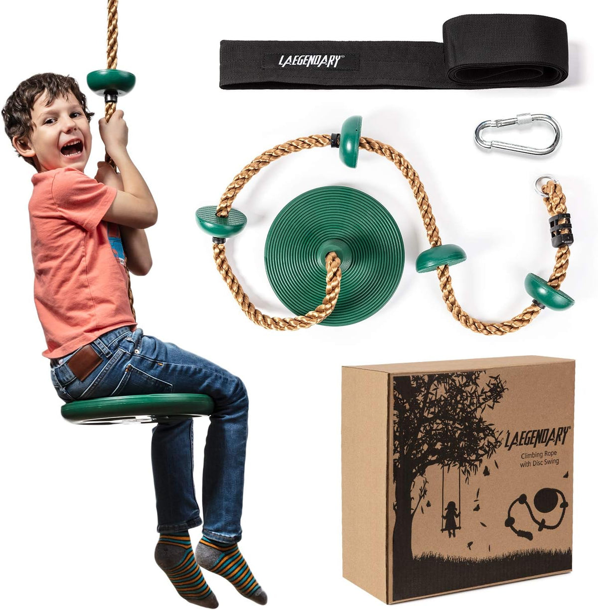 Adventurous Tree Swing Set - with Climbing Rope and Platforms for Children