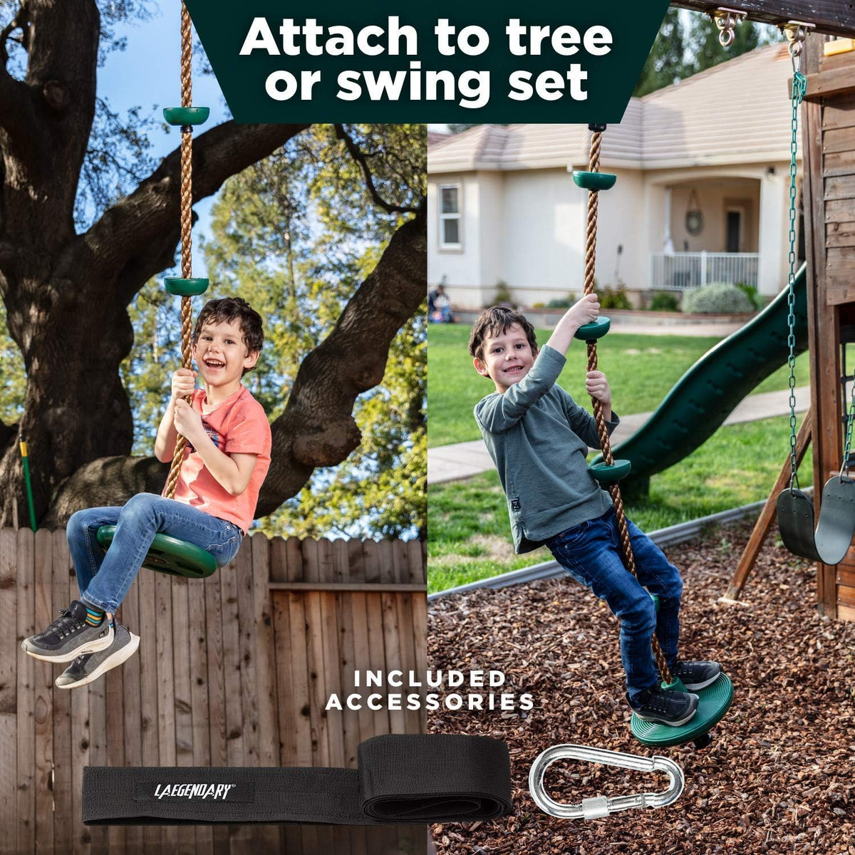 Adventurous Tree Swing Set - with Climbing Rope and Platforms for Children