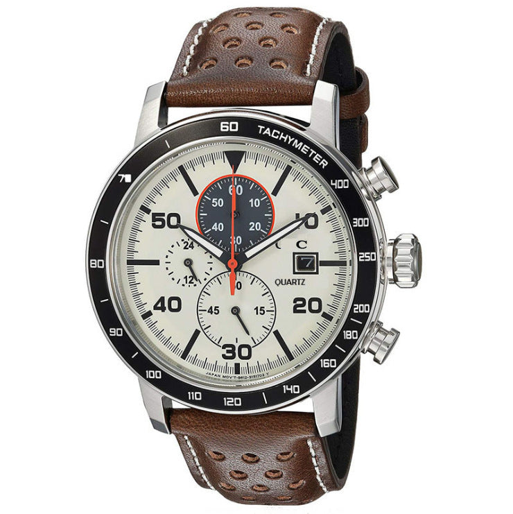 Multifunctional quartz watch with 6 hands for men