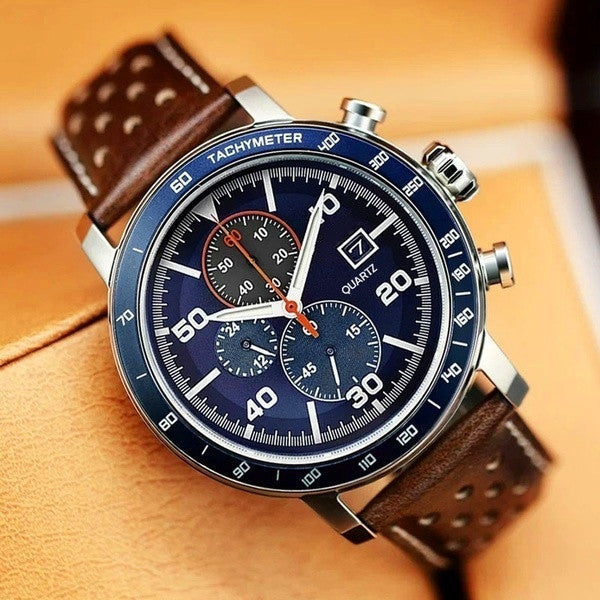 Multifunctional 6-Hand Quartz Watch for Men