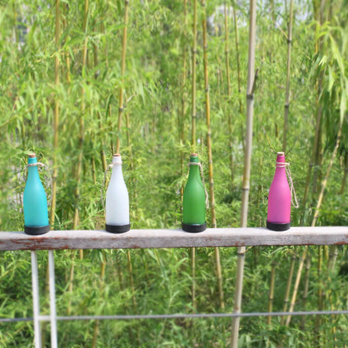 5 Piece Solar Wine Bottle Light Outdoor Decoration Plastic LED Hanging Light