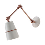 Metallic Conical Wall Light Modernist 1 Head Wall Mounted Lamp in White/Black with Adjustable Arm