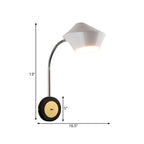 Urn Wall Light Contemporary Metal 1-Bulb Wall-Mounted Lighting in Black and White