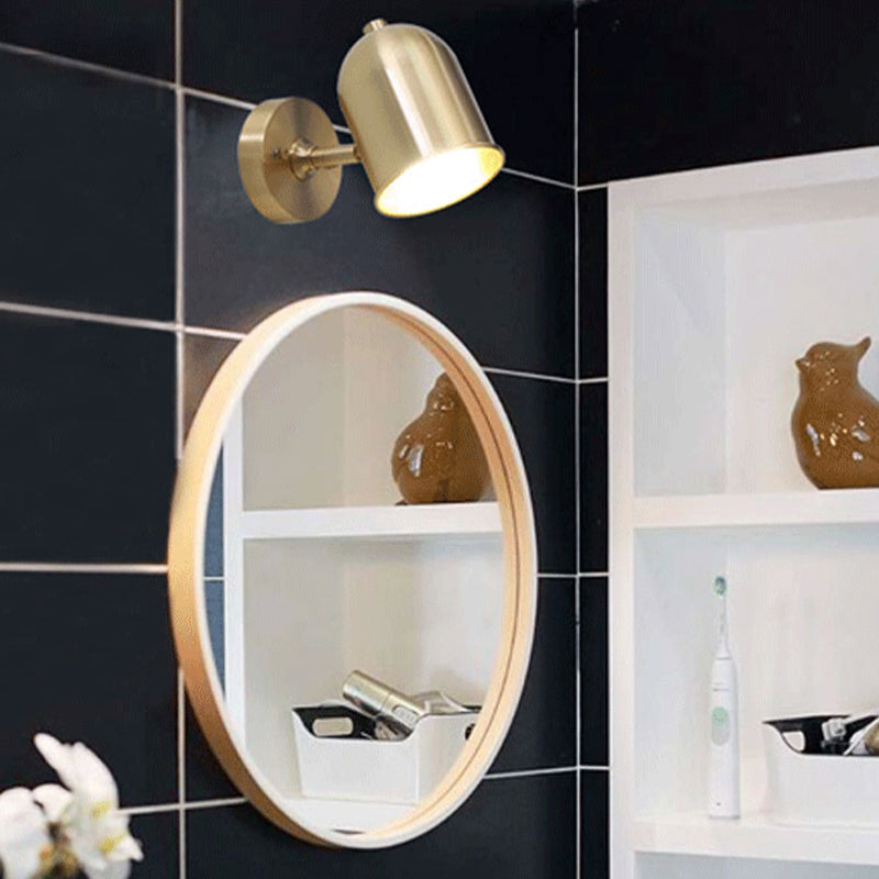 Modern 1 Light Wall Lighting Golden Dome LED Wall Lamp with Metal Shade for Bathroom