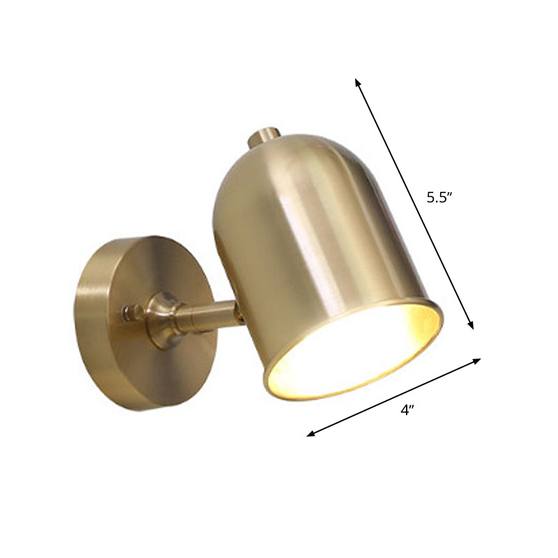 Modern 1 Light Wall Lighting Golden Dome LED Wall Lamp with Metal Shade for Bathroom