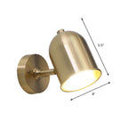 Modern 1 Light Wall Lighting Golden Dome LED Wall Lamp with Metal Shade for Bathroom