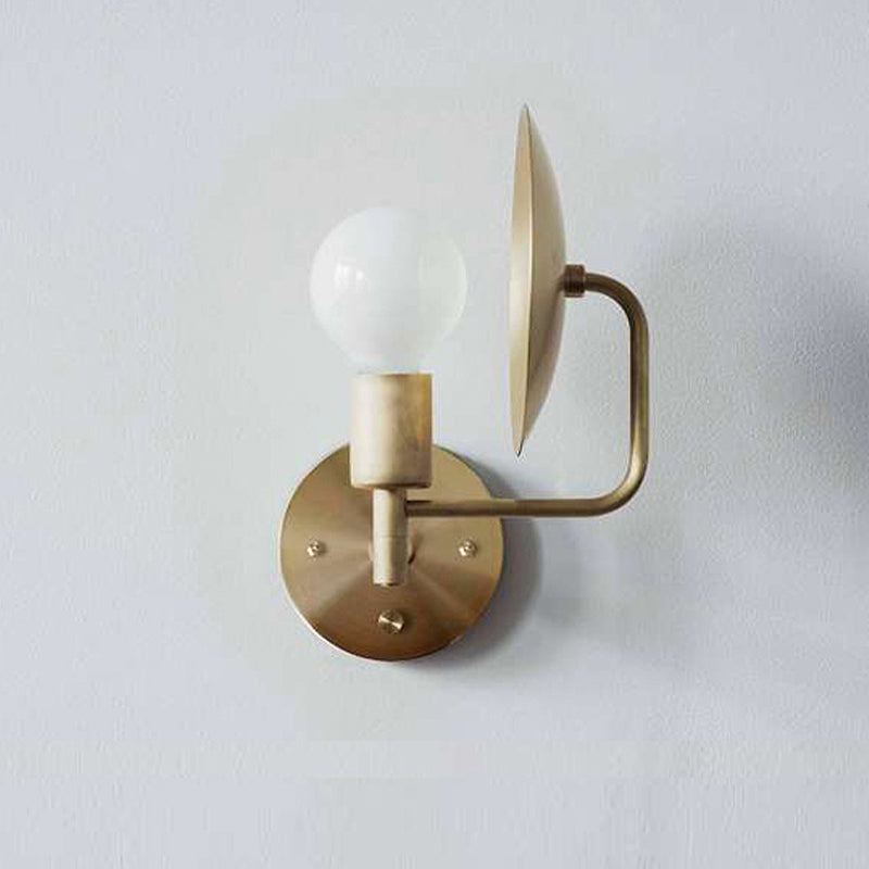 Modern Bare Bulb Metal Wall Lamp 1 Head LED Wall Light Fixture in Gold for the Living Room
