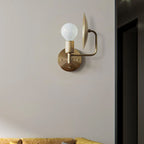 Modern Bare Bulb Metal Wall Lamp 1 Head LED Wall Light Fixture in Gold for the Living Room