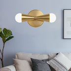Metallic Extendable Wall Light Minimalism 2 Lights Brass Wall Lighting Idea for Living Room