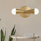 Metallic Extendable Wall Light Minimalism 2 Lights Brass Wall Lighting Idea for Living Room