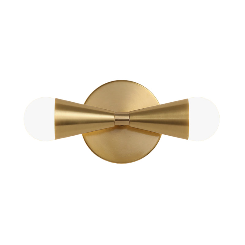 Metallic Extendable Wall Light Minimalism 2 Lights Brass Wall Lighting Idea for Living Room