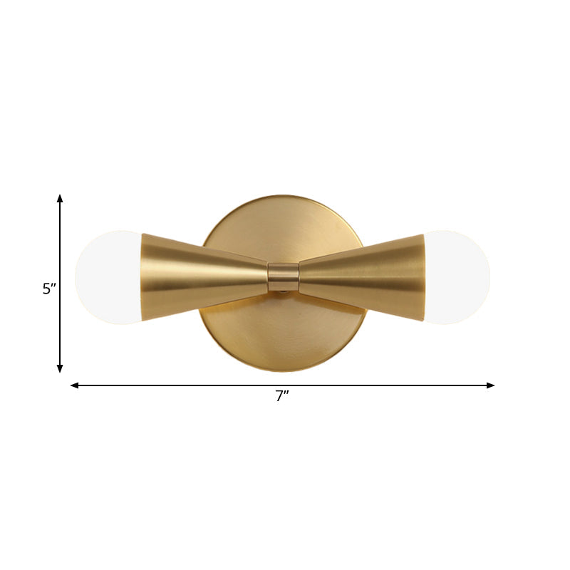 Metallic Extendable Wall Light Minimalism 2 Lights Brass Wall Lighting Idea for Living Room