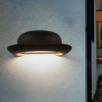 LED Bedroom Wall Light Modernism Black Wall Lighting with Hat Metal Shade in Warm/Natural Light