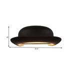 LED Bedroom Wall Light Modernism Black Wall Lighting with Hat Metal Shade in Warm/Natural Light