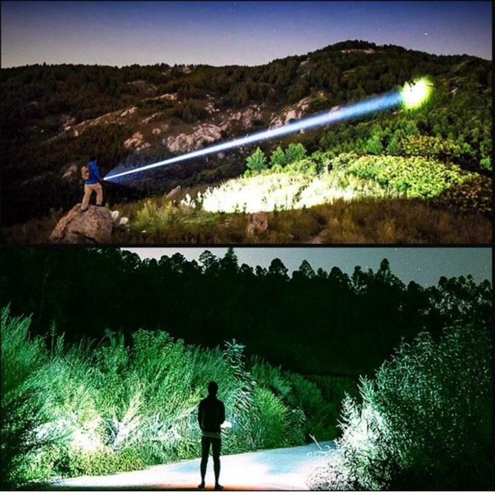 LED Flashlight With Power Display – Rechargeable High-Performance Flashlight With Glass Breaker & USB-C