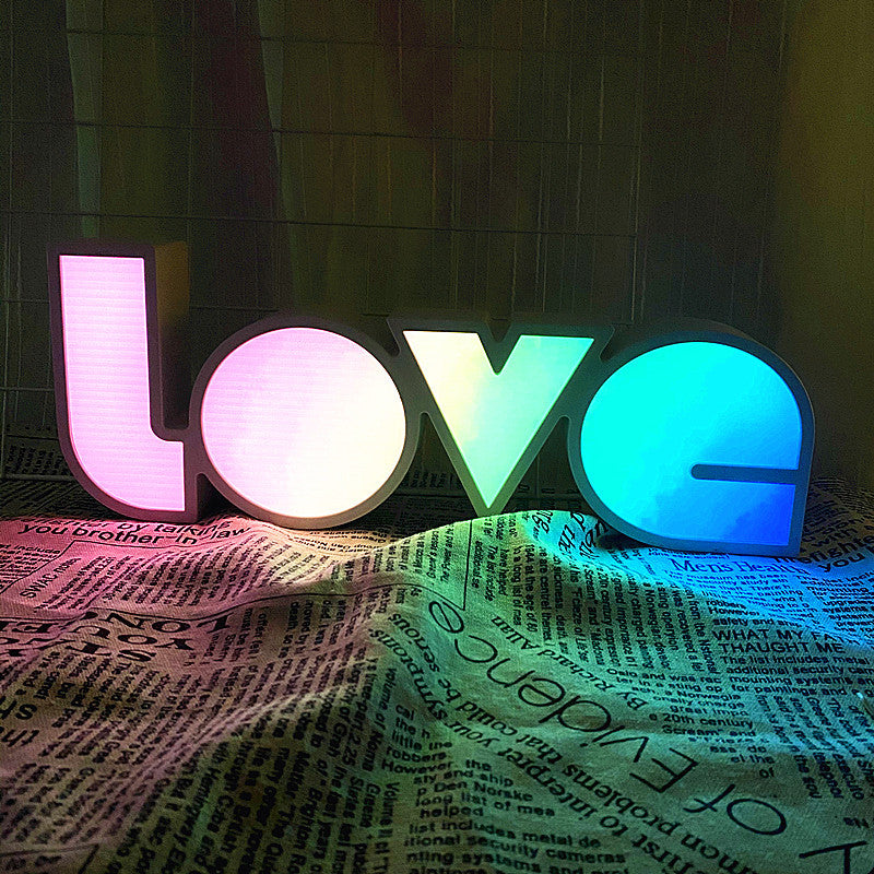 Modern Art Deco waterproof PS LOVE letters LED table lamp for the bedroom