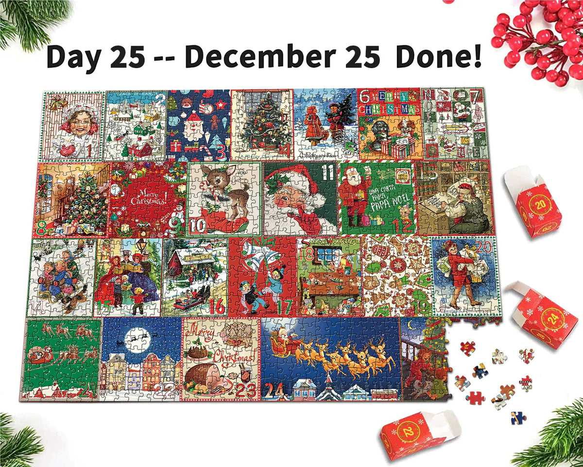 Festive Fireplace Jigsaw Puzzle Christmas Countdown Calendar - Christmas Gift