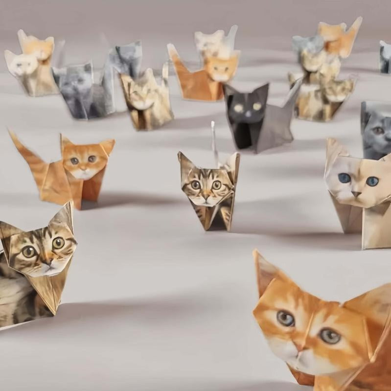 50-Sheet Cat Origami Kit