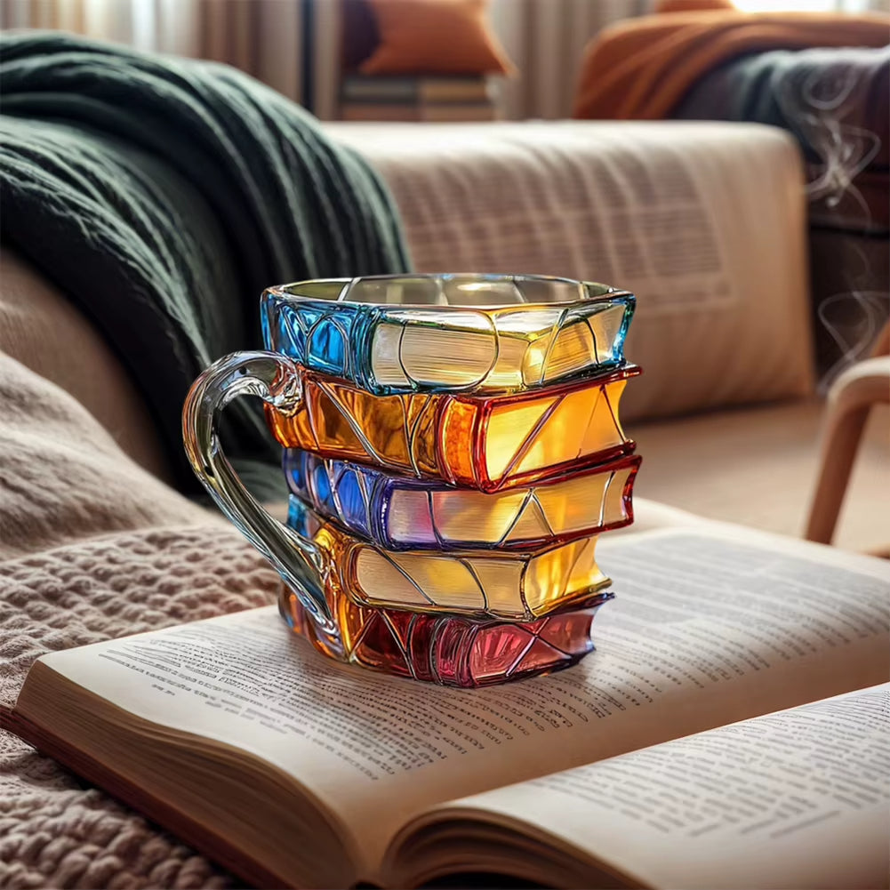Stacked Books Shape Coffee Mug