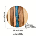 Round cutting board made of acacia wood – Versatile kitchen board for steak, snacks, and more