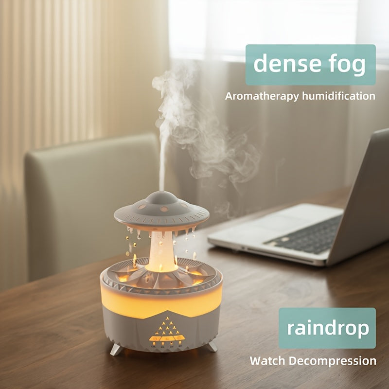 Relaxing Raindrop Aromatherapy Essential Oil Diffuser - LED Light & Humidifier
