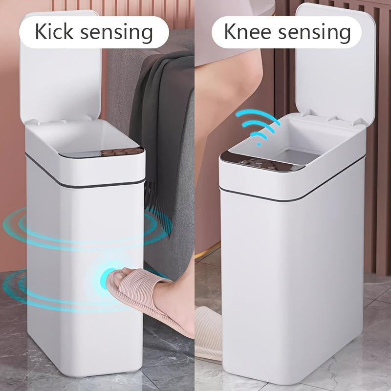 Set of 2 Smart Sensor Trash Cans – Touchless and Compact (Black)