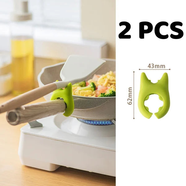 Silicone spoon holder pot clip