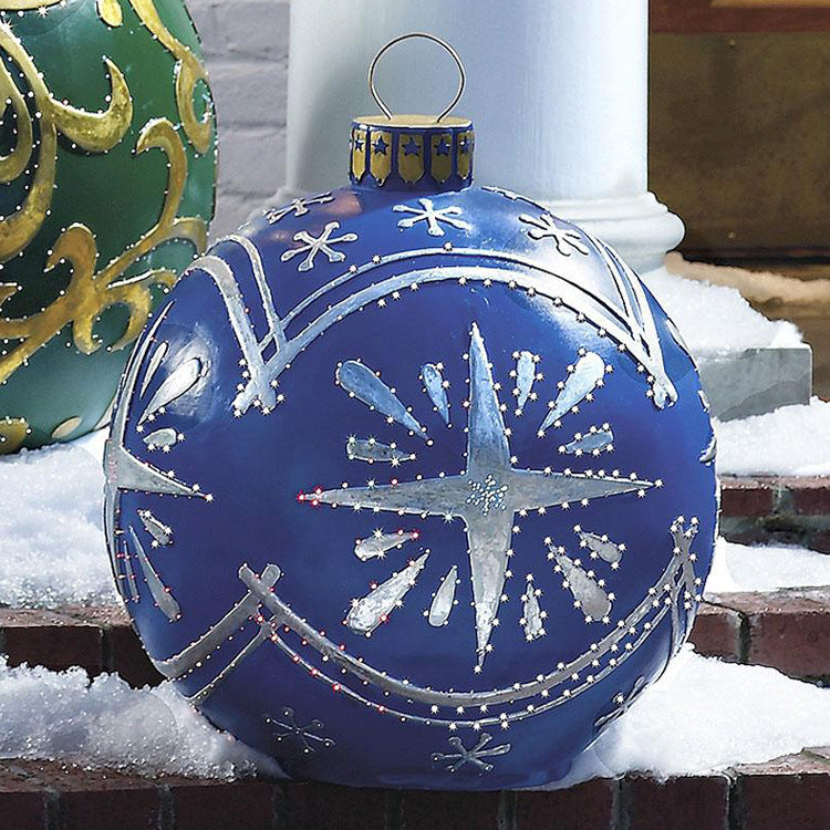 Inflatable Christmas Ball Outdoor Decoration 60cm – Weather Resistant PVC Christmas Decoration