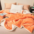 Solid thick double-sided velvet cube blanket