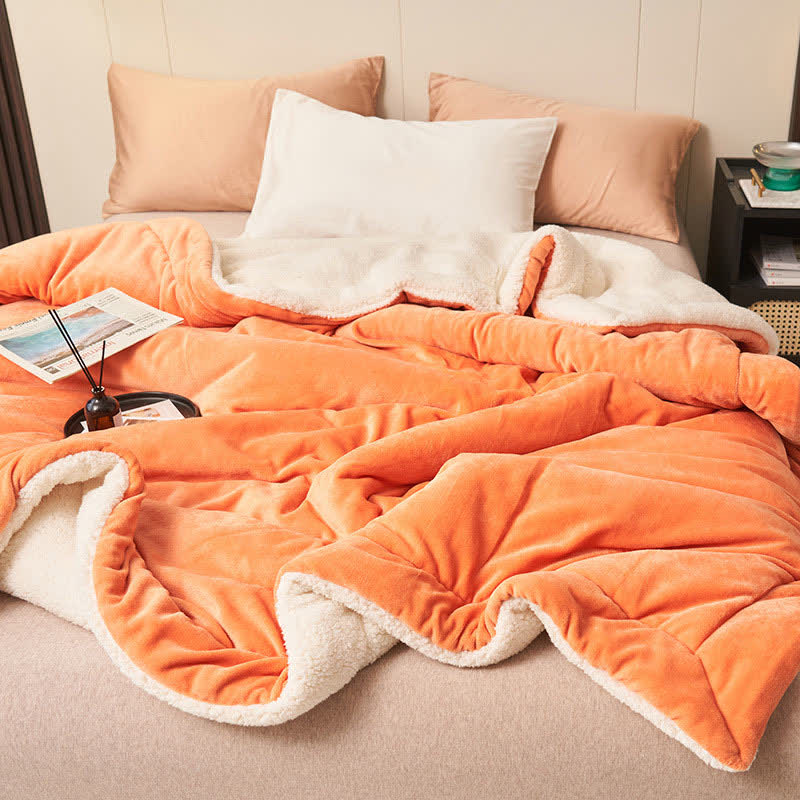 Solid thick double-sided velvet cube blanket