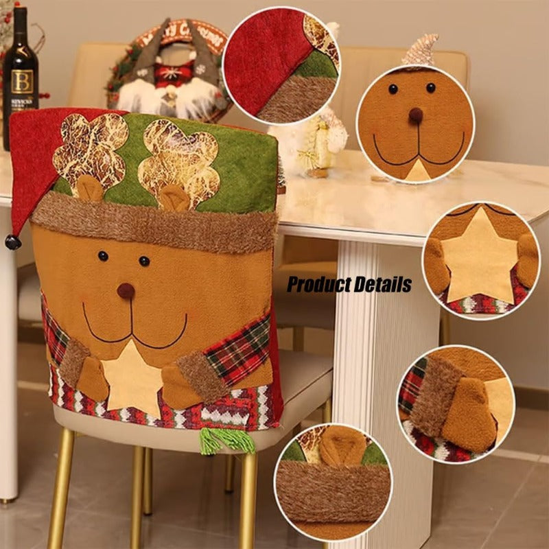CheerCover Christmas Chair Covers with Santa Claus