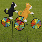 Rainbow Bicycle Cat Garden Decor