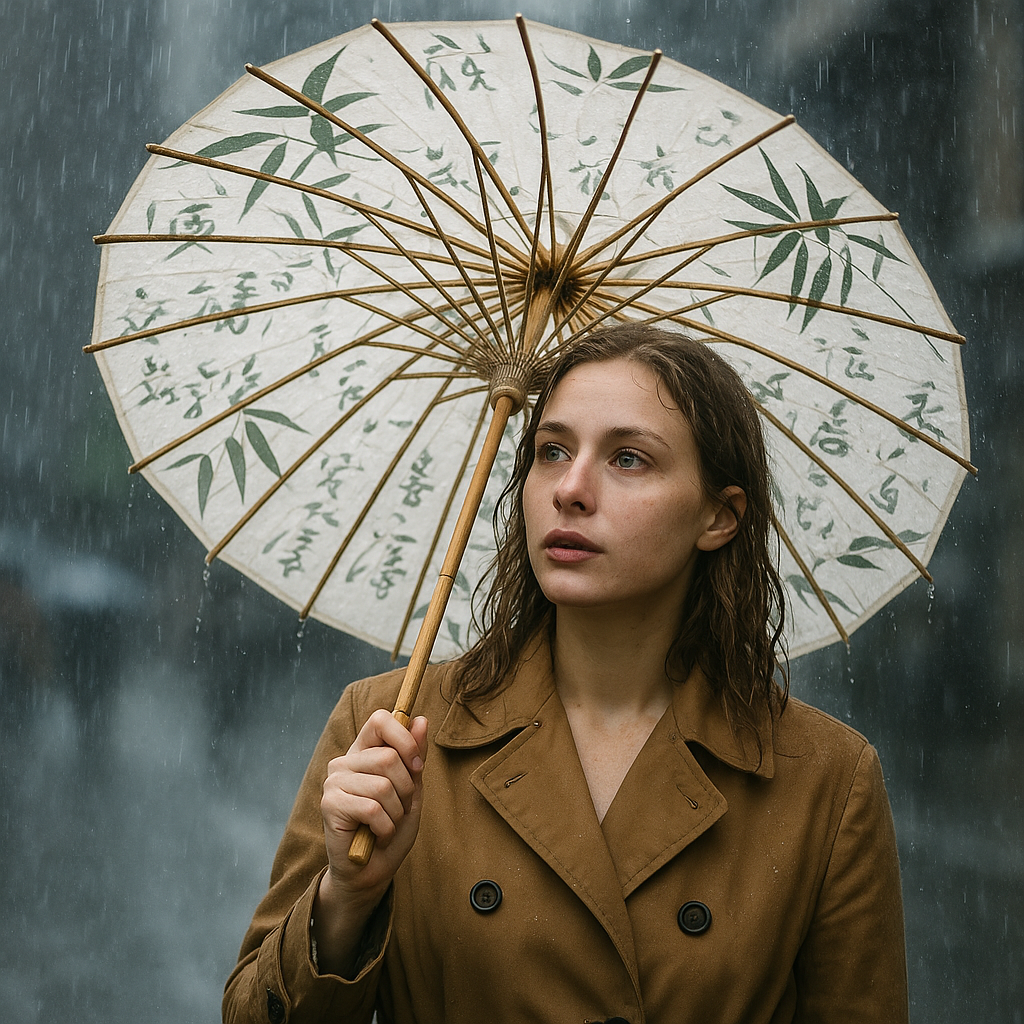 Handmade Bamboo Calligraphy Umbrella