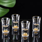 Sparkling Golden Handcrafted Drink Glassses Set
