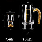 Sparkling Golden Handcrafted Drink Glassses Set