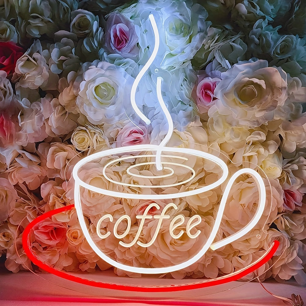 LED Neon Coffee Mug Wall Light