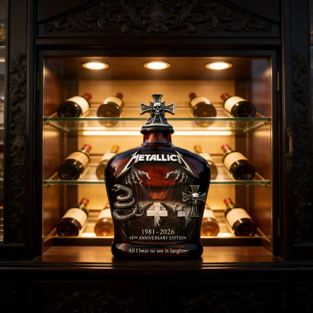The Metal Gods 1981-2026 45th Anniversary Whisky Bottle