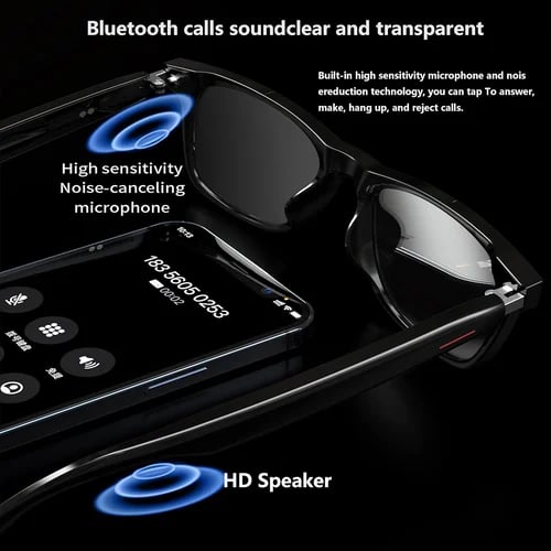 Super Black TechnologySmart Wireless Headphone Sunglasses