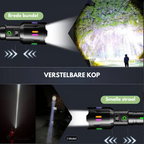 LED Flashlight With Power Display – Rechargeable High-Performance Flashlight With Glass Breaker & USB-C