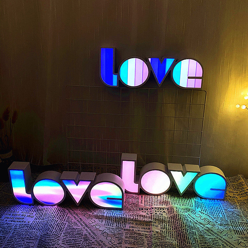 Modern Art Deco waterproof PS LOVE letters LED table lamp for the bedroom