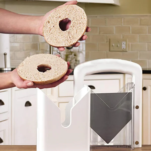 Stainless Steel Bagel Slicer For Small & Large Bagels