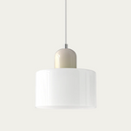 Glass light in subtle colors of the kitchen