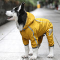 Stylish waterproof adjustable reflective stripe dog rain jacket with hood