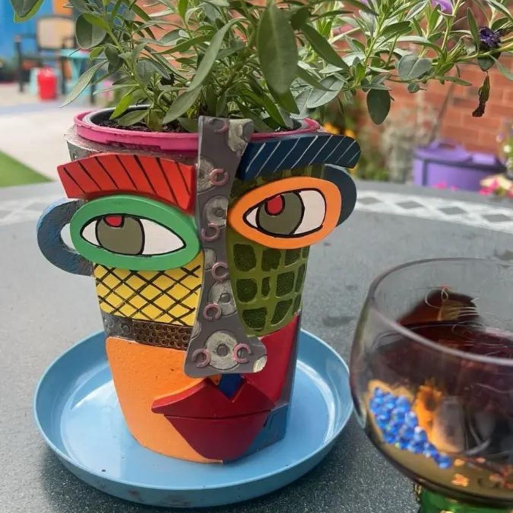 Abstract Face Flower Pot