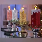 LED Christmas Candles Rechargeable With Glitter