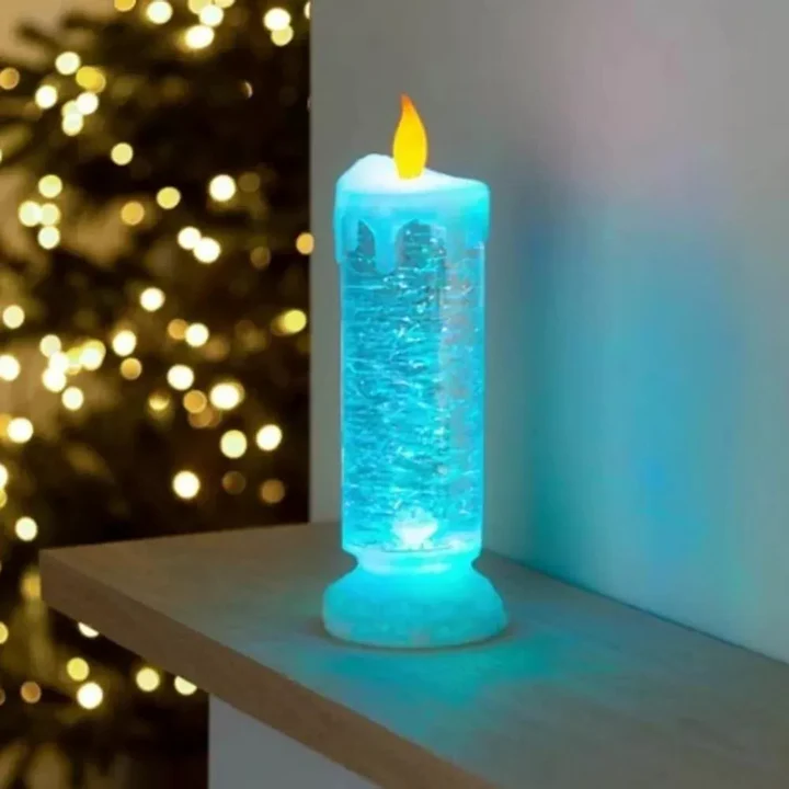 LED Christmas Candles Rechargeable With Glitter