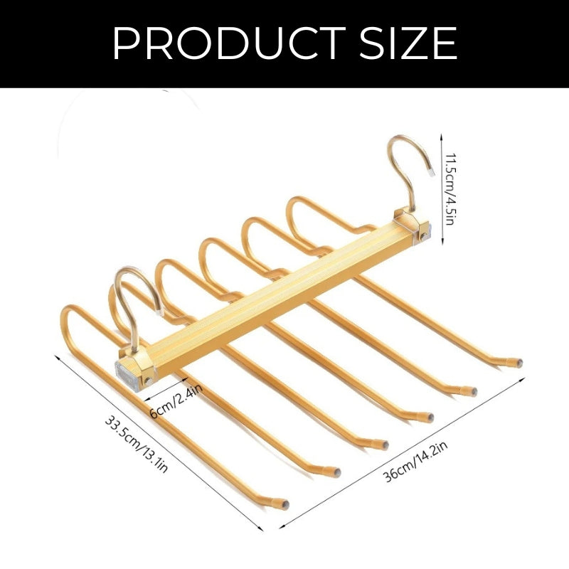 Space-saving trouser hangers from Gardudu made of aluminum