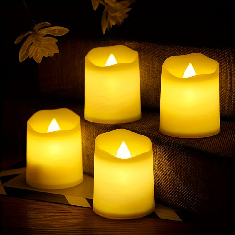 24/50/100 Pack flameless LED candles – battery-operated flickering tealights, smokeless and romantic for weddings and engagements