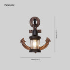 Vintage Anchor LED Wall Light - Industrial Metal & Wood for Dining Room/Living Room