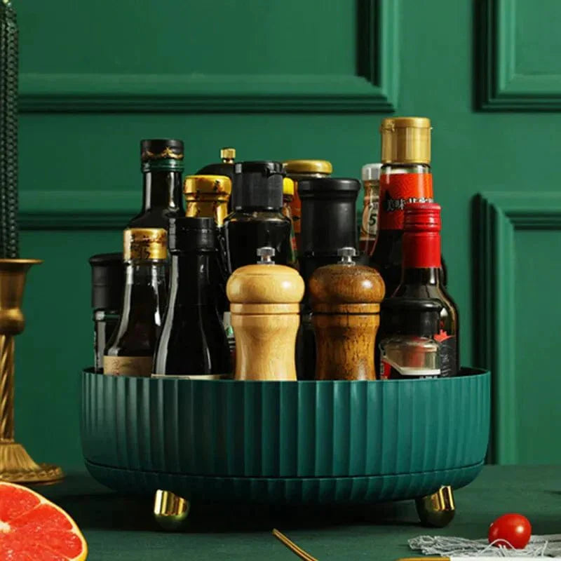 360° Rotary Organizer – Space-Saving Turntable Storage for Kitchen, Bathroom, Office, and Pantry